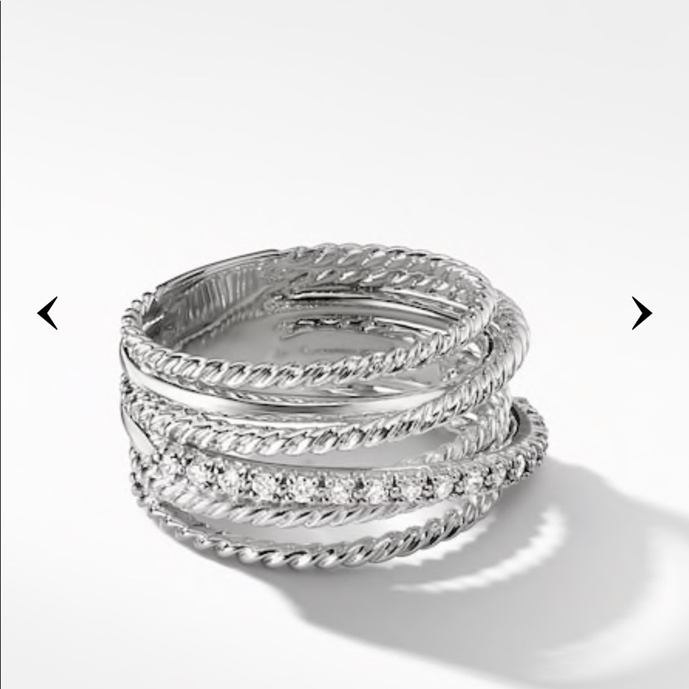 David Yurman Crossover Wide Ring with Diamonds